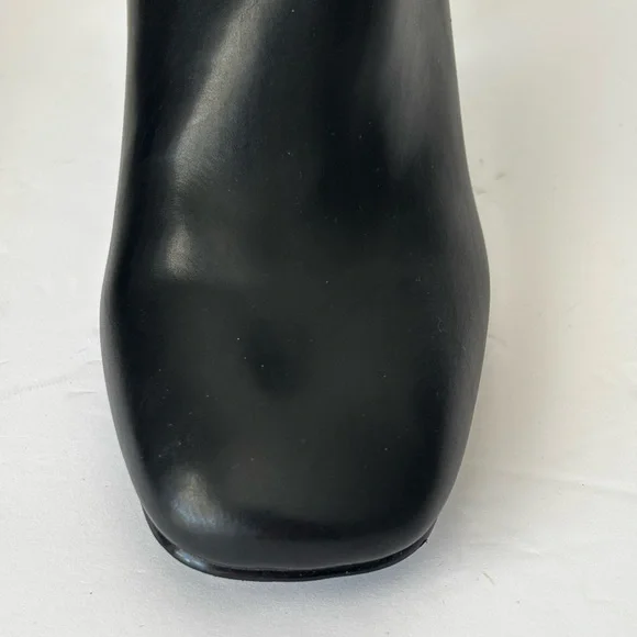 Madden Girl Black Black Square Toe Block Heel Ankle Boots Size 7M - Picture 7 of 12
